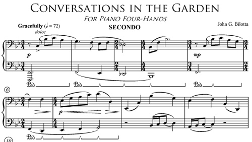 Conversations in the Garden piano duet by John Bilotta - secundo Conversations in the Garden piano duet by John Bilotta - secundo