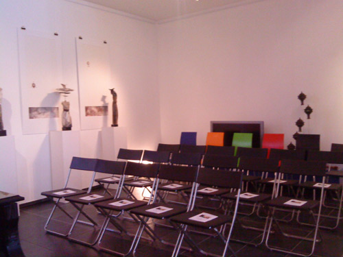 Empty chairs before a concert
