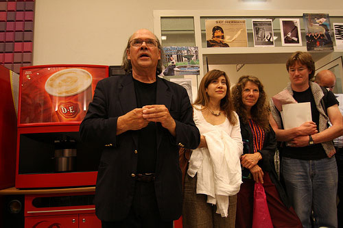 Henk Alkema speaks at Utrecht Conservatory final exam concert, 2 June 2008
