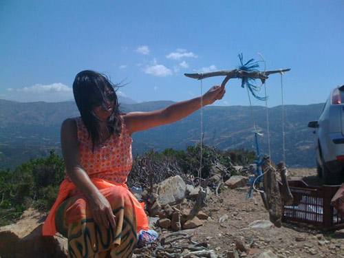 A wind mobile not wind chime at Paleochora, Crete