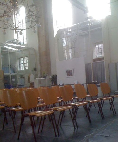 Empty seats at the Oosterkerk in Amsterdam Empty seats at the Oosterkerk in Amsterdam