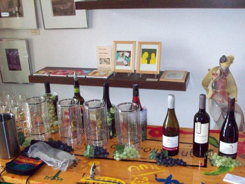 Organic wine tasting display at Funen Park 125, Amsterdam Organic wine tasting display at Funen Park 125, Amsterdam