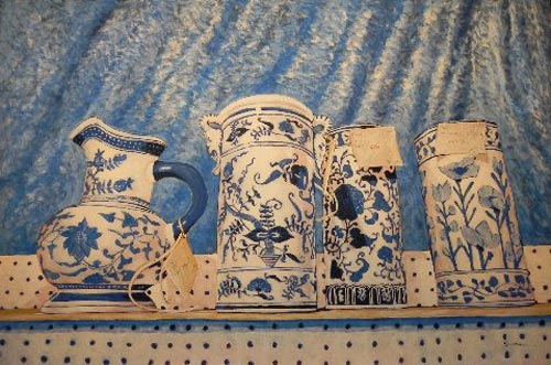 "Blue and White Vases" 24x36 acrylic on hard board by Rob Judkins (2011) "Blue and White Vases" 24x36 acrylic on hard board by Rob Judkins (2011)