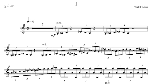 Guitar part to 1st movement of 2nd Guitar Concerto by Mark Francis Guitar part to 1st movement of 2nd Guitar Concerto by Mark Francis