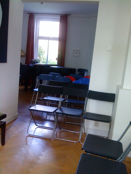 Chairs in piano room of Monument House Utrecht, Netherlands