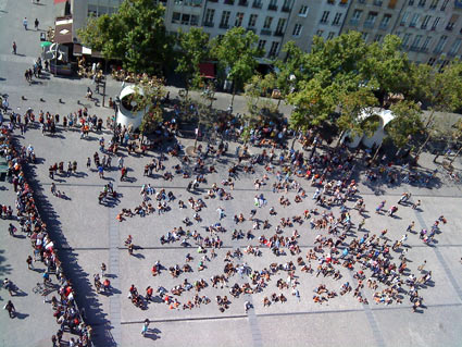 Outside the Pompidou Centre in Paris