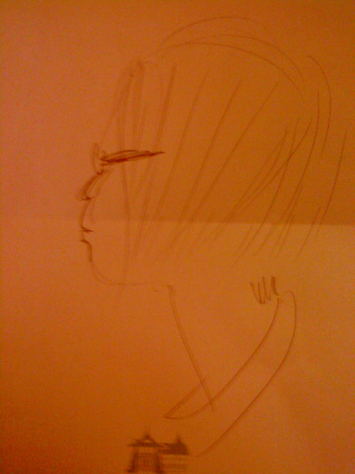 Pencil sketch of Anne Ku by Frances Ku, April 2010