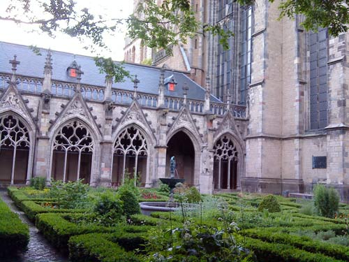 Gardens of the famous Dome Church in Utrecht, The Netherlands