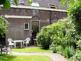 Back garden of monument house in utrecht