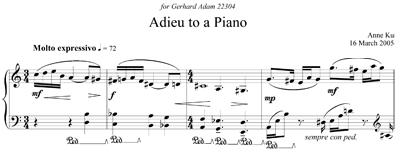 Adieu to a Piano by Anne Ku