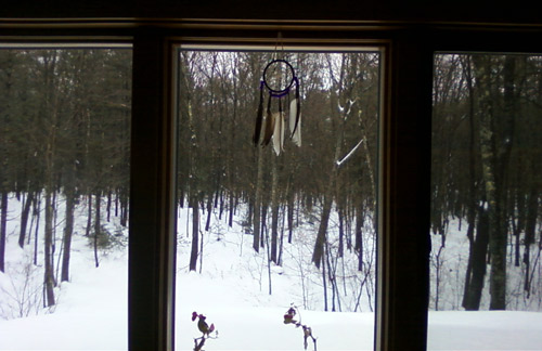 Snow-covered garden of the house at Meetinghouse Road, Wells, Maine Snow-covered garden of the house at Meetinghouse Road, Wells, Maine