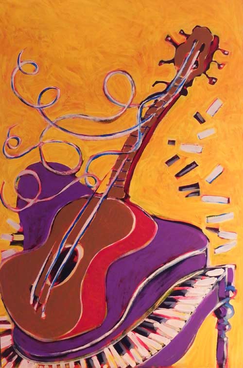 Piano and Guitar in acryllic by Rob Judkins (2011) Piano and Guitar in acryllic by Rob Judkins (2011)